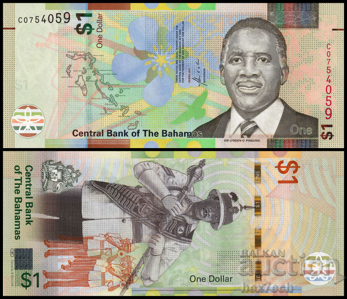 ❤️ ⭐ Bahamas 2017 1 USD UNC Nou ⭐ ❤️