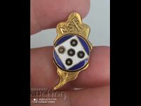 Military silver badge with enamel and gilt