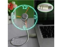 Fan clock USB LED light, for laptop, computer