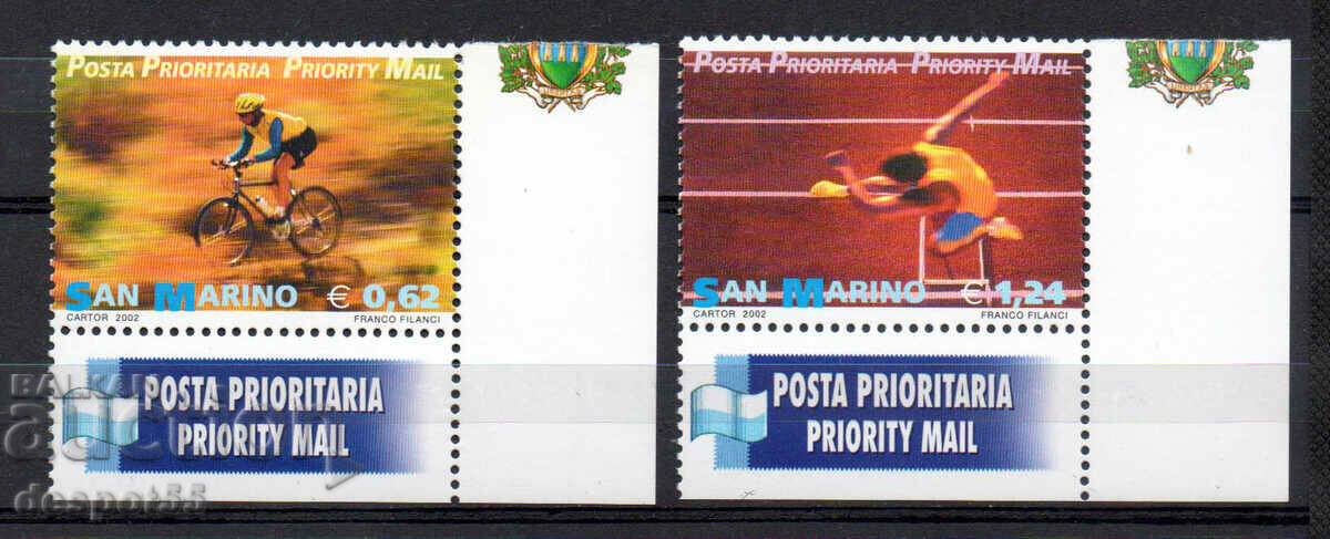 2002. San Marino. Priority mail.