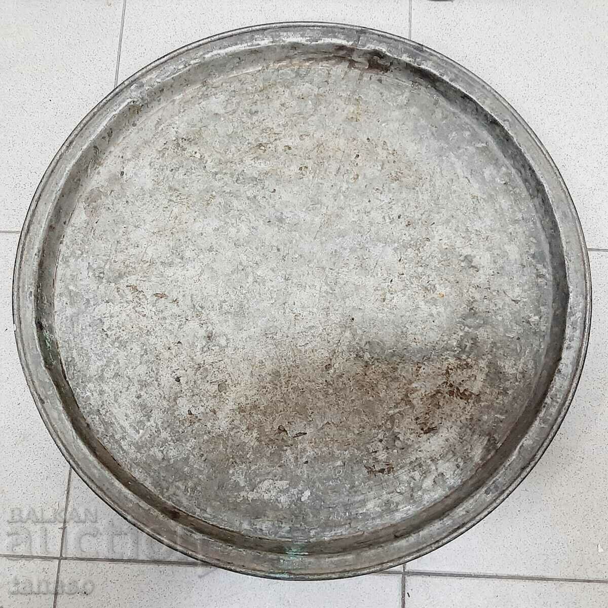 Antique copper, tinned large baking pan for banitsa (10.5) with price 95.00 BGN | € 48.57