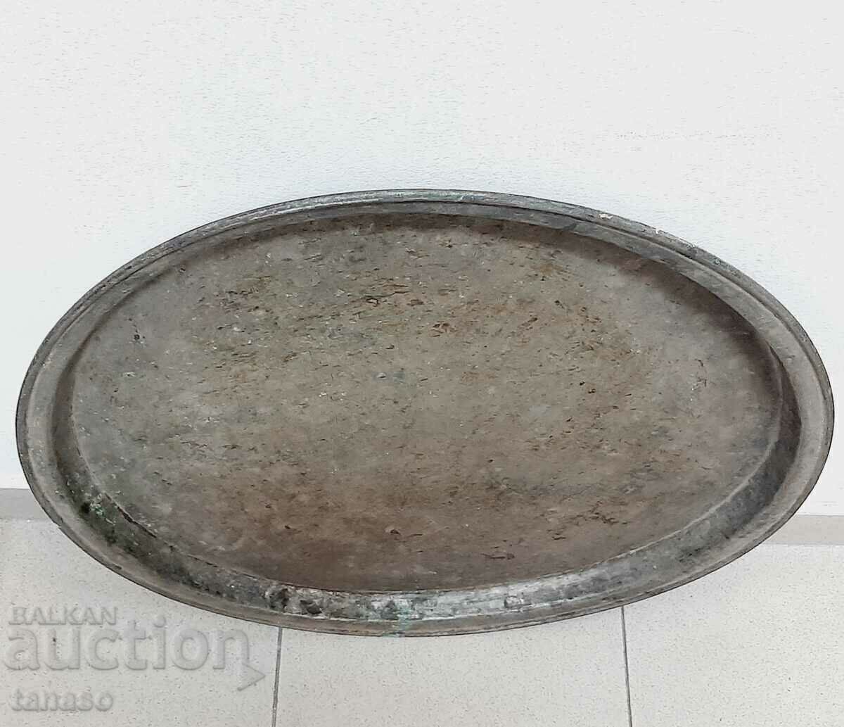 Antique copper, tinned large baking pan for banitsa (10.5) - 6