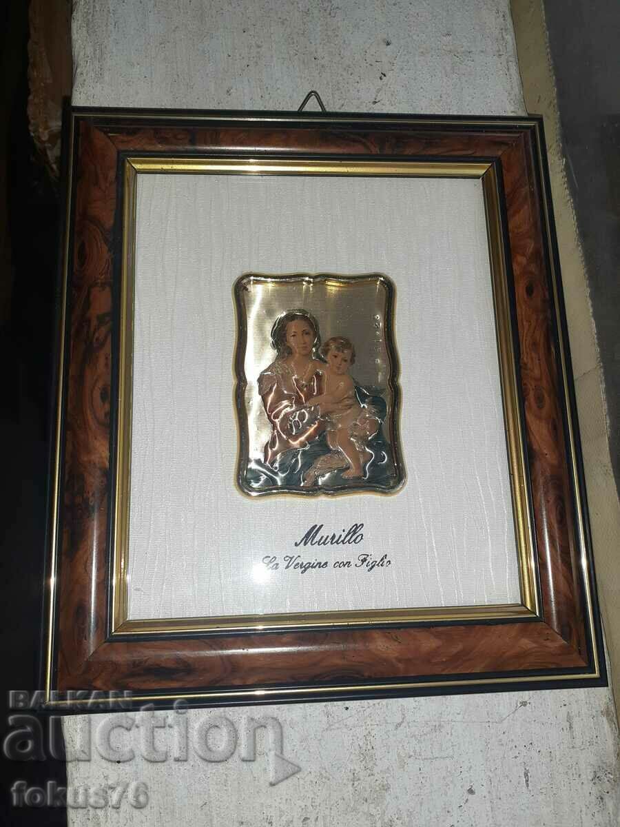 Embossed silver picture with certificate