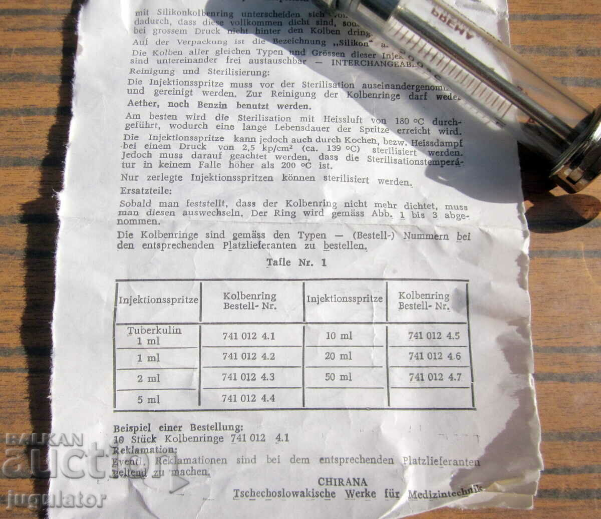 old German glass syringe unused with box - 7