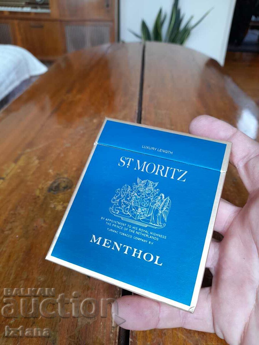 An old box of St. Moritz cigarettes