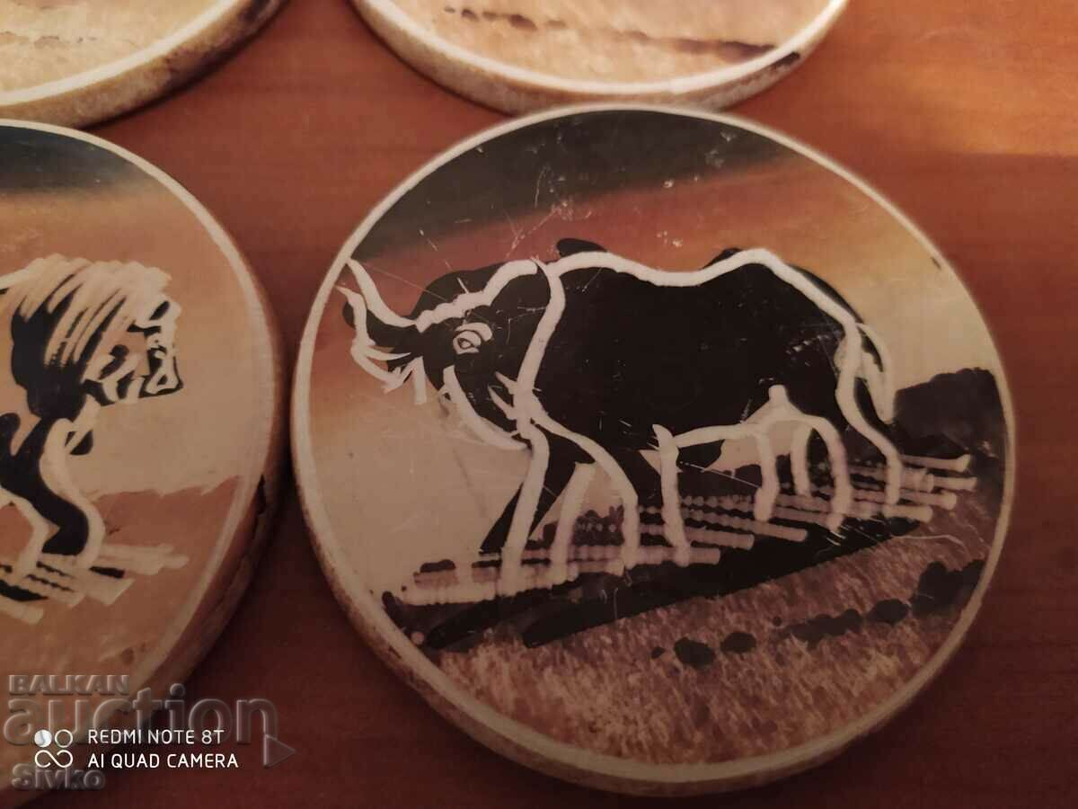 Coasters African animals ceramics - 5