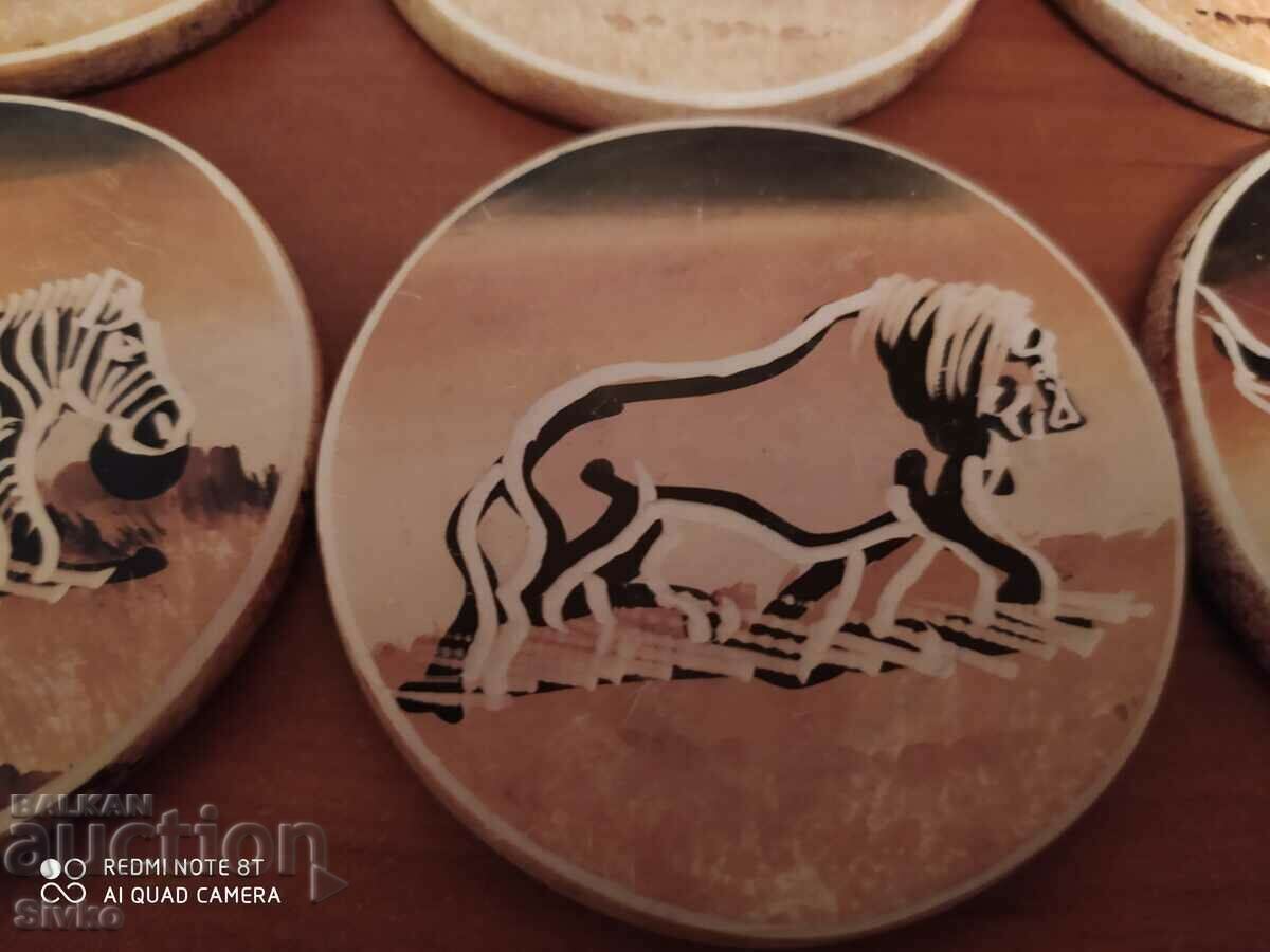 Coasters African animals ceramics - 6