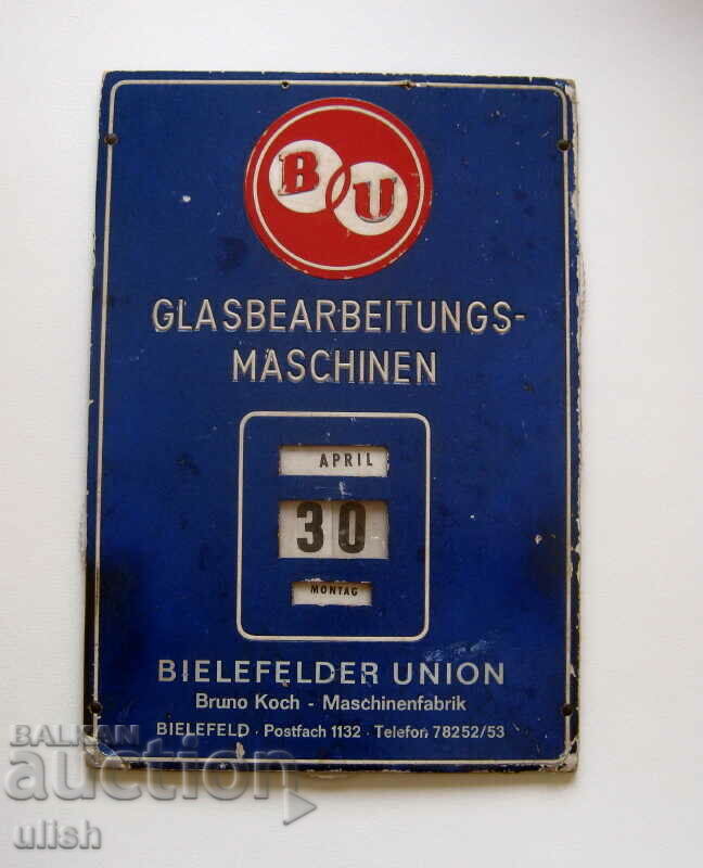 Bielefelder Union Germany old perpetual wall calendar