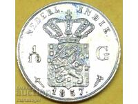 1/10 Gulden 1857 Țările de Jos Argint