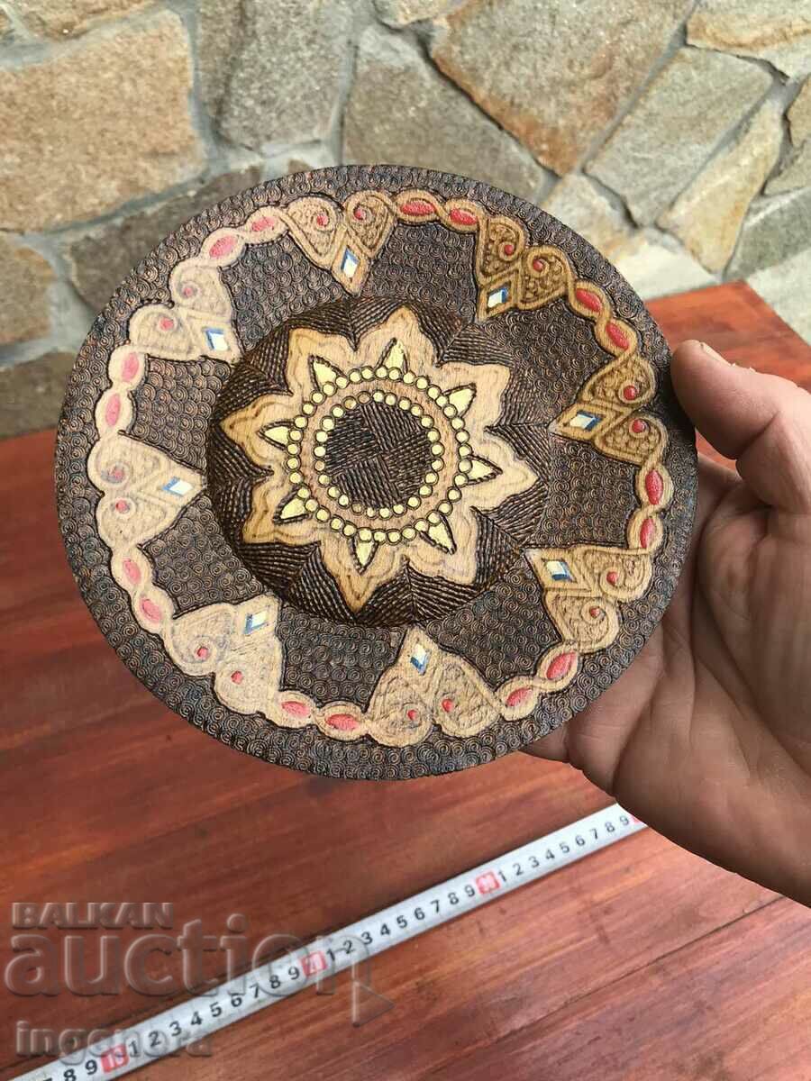 PLATE SATURATED DRAWING AND PYROGRAPHY WOOD-F170 MM