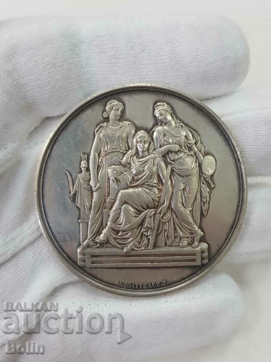 Auction  Rare French silver table medal 1905-1906 89 gr.