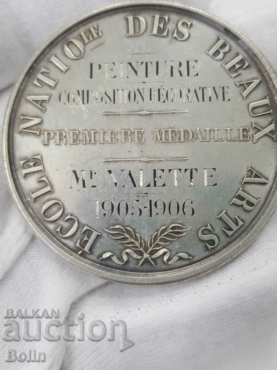 Rare French silver table medal 1905-1906 89 gr. - 5