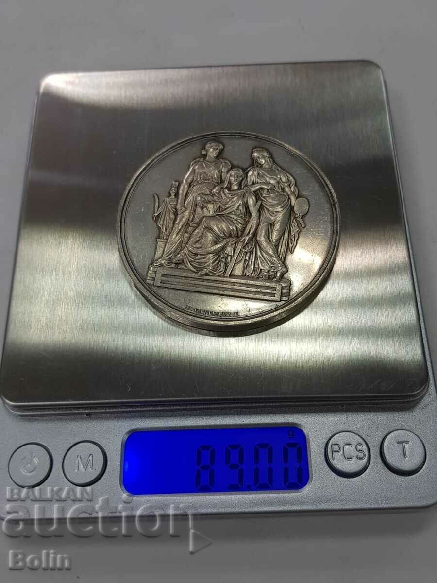 Rare French silver table medal 1905-1906 89 gr. - 7