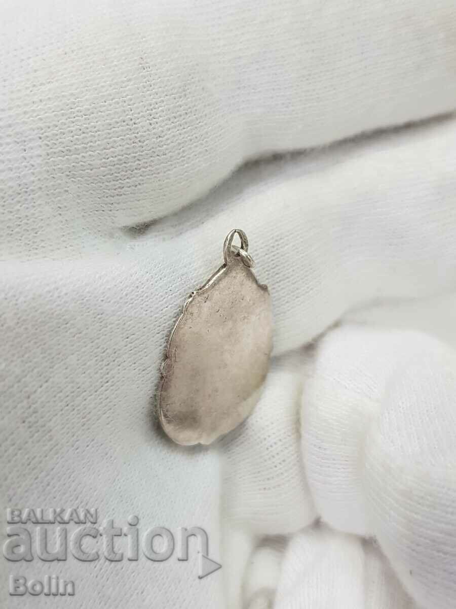 A rare 19th century silver painted enamel European medallion. - 7