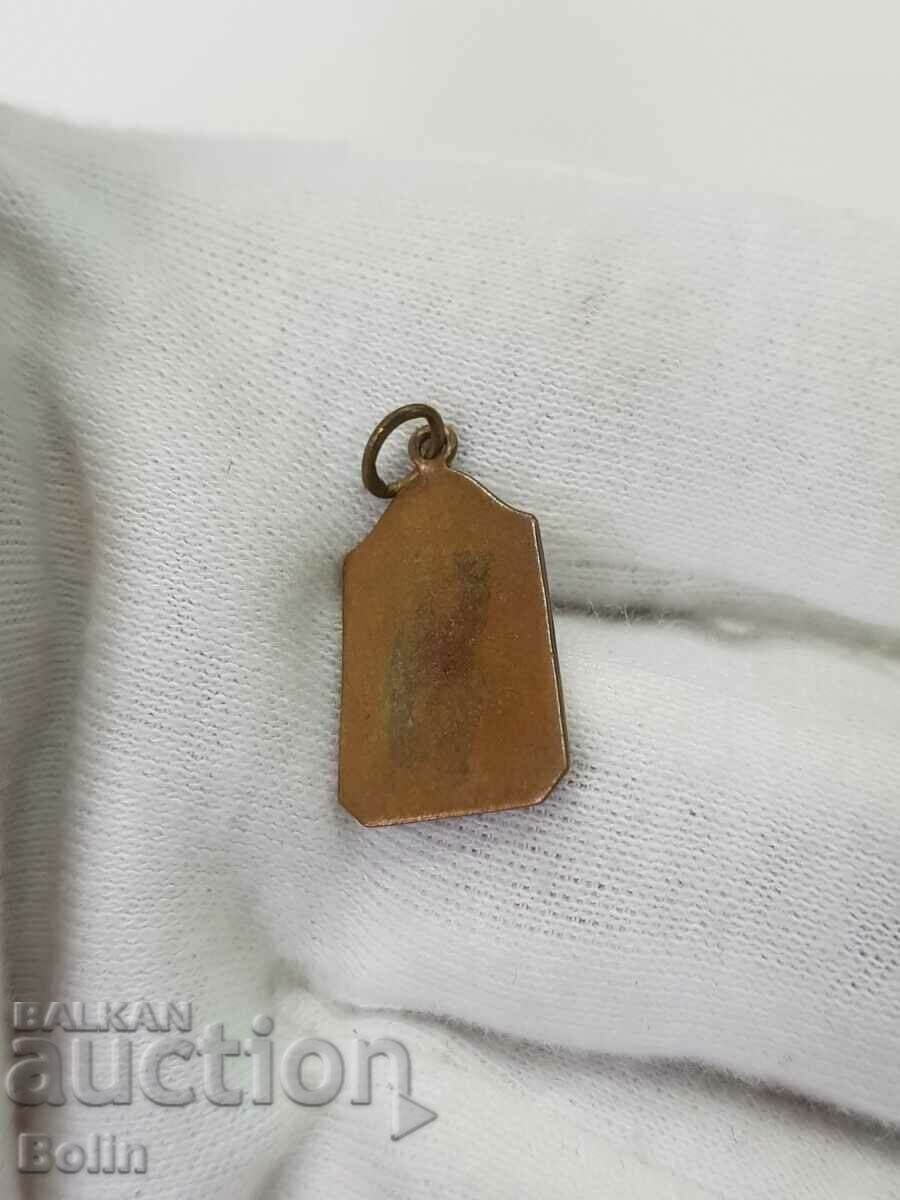 Delivery of Rare bronze painted medallion with St. Styled 19-20 c.