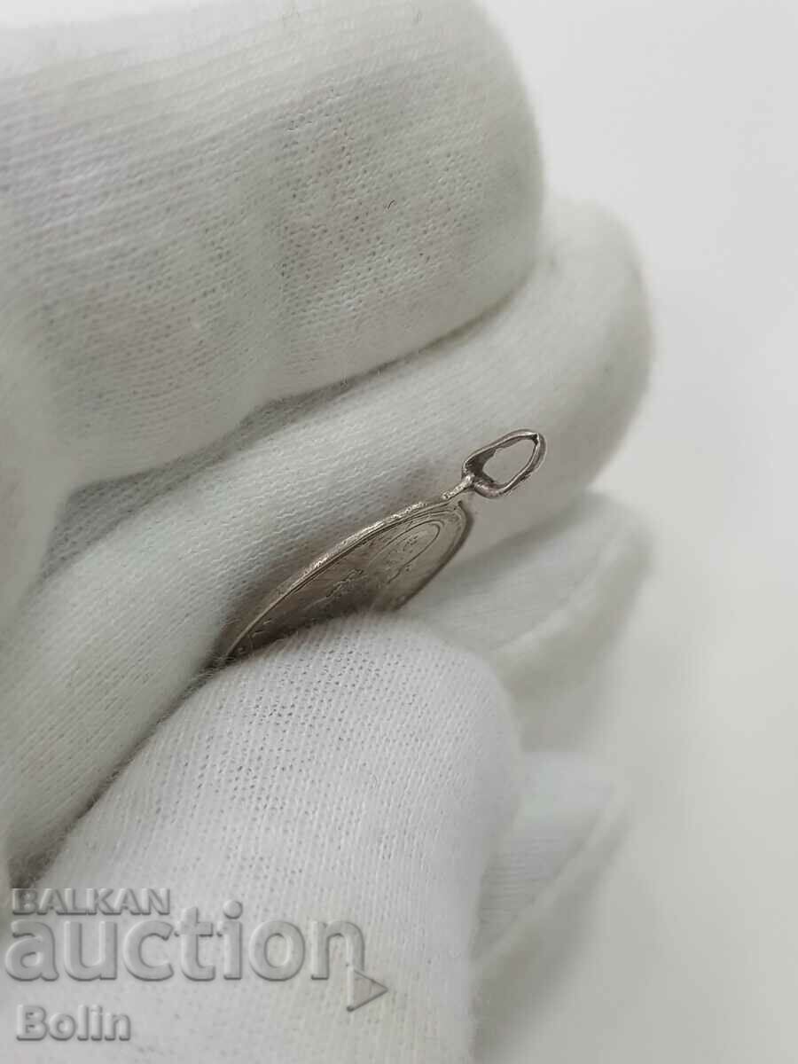 Rare Russian Czar small silver icon 84 proof - 5