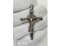 Early silver cross Jesus Christ - Crucifixion 18-19 c.