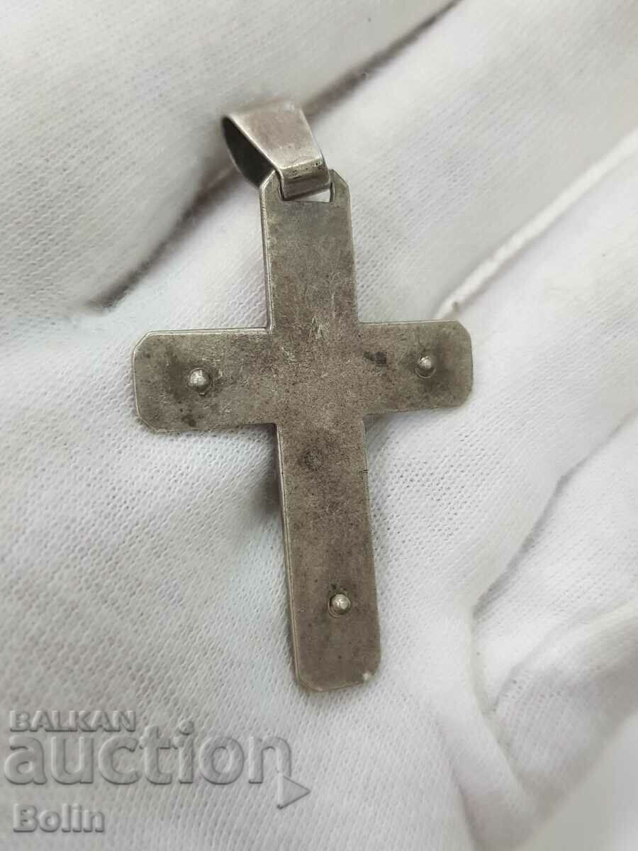 Old silver male cross with Jesus Christ - Crucifixion - 5