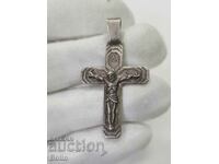 Old silver male cross with Jesus Christ - Crucifixion