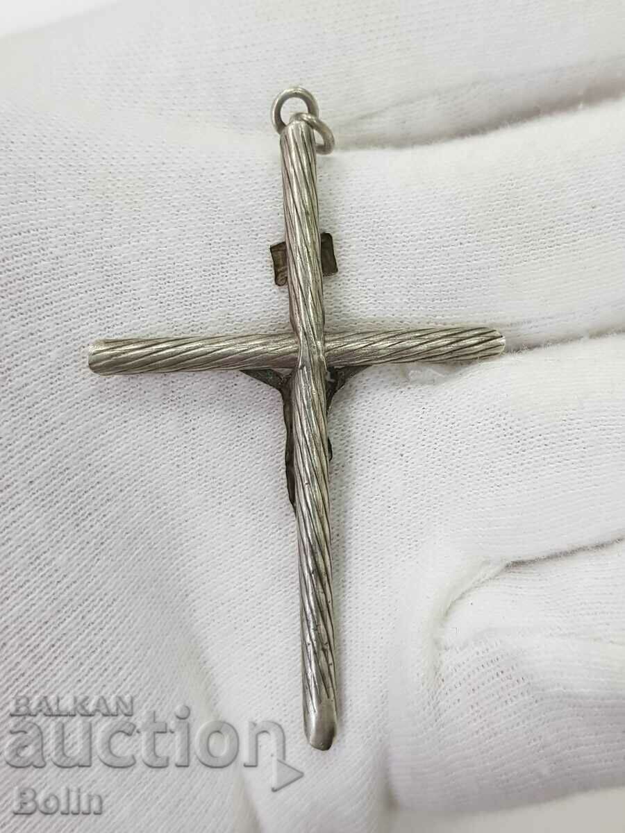 Interesting silver cross Europe Crucifixion 20th century with price 75.00 BGN | € 38.35 Interesting silver cross Europe Crucifixion 20th century with price 75.00 BGN | € 38.35