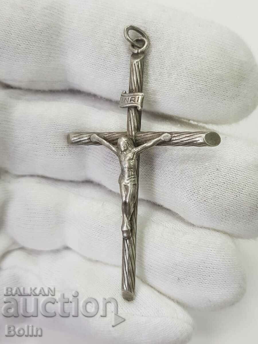 Auction Interesting silver cross Europe Crucifixion 20th century Auction Interesting silver cross Europe Crucifixion 20th century