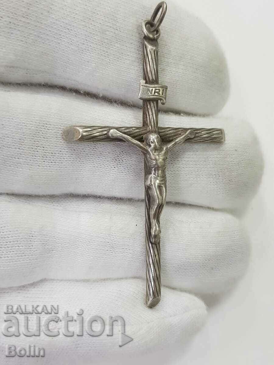 Delivery of Interesting silver cross Europe Crucifixion 20th century Delivery of Interesting silver cross Europe Crucifixion 20th century