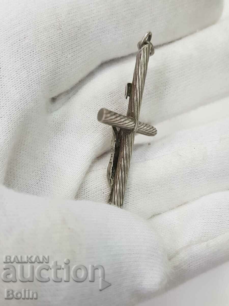 Interesting silver cross Europe Crucifixion 20th century - 6 Interesting silver cross Europe Crucifixion 20th century - 6