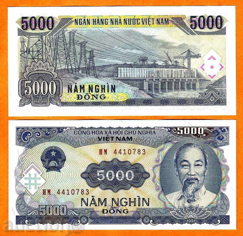 +++ VIETNAM 5000 DONG P 108 1991 UNC +++