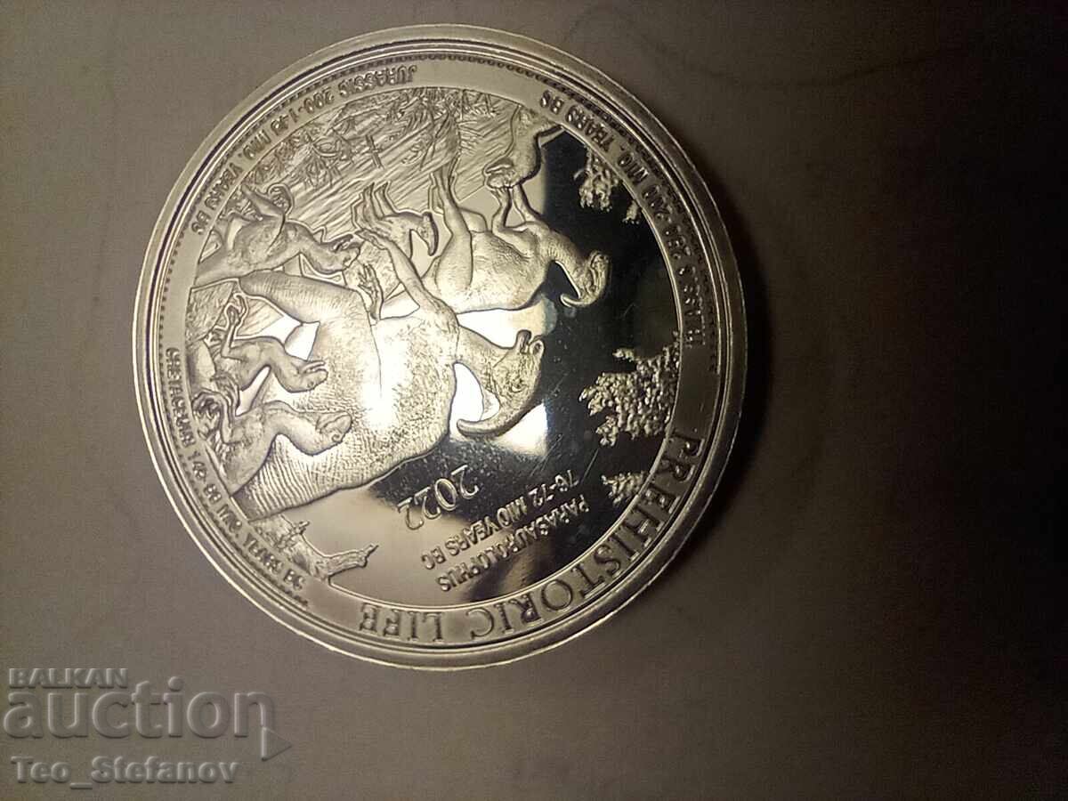 20 франка 2022 UNC Конго 1 oz сребро