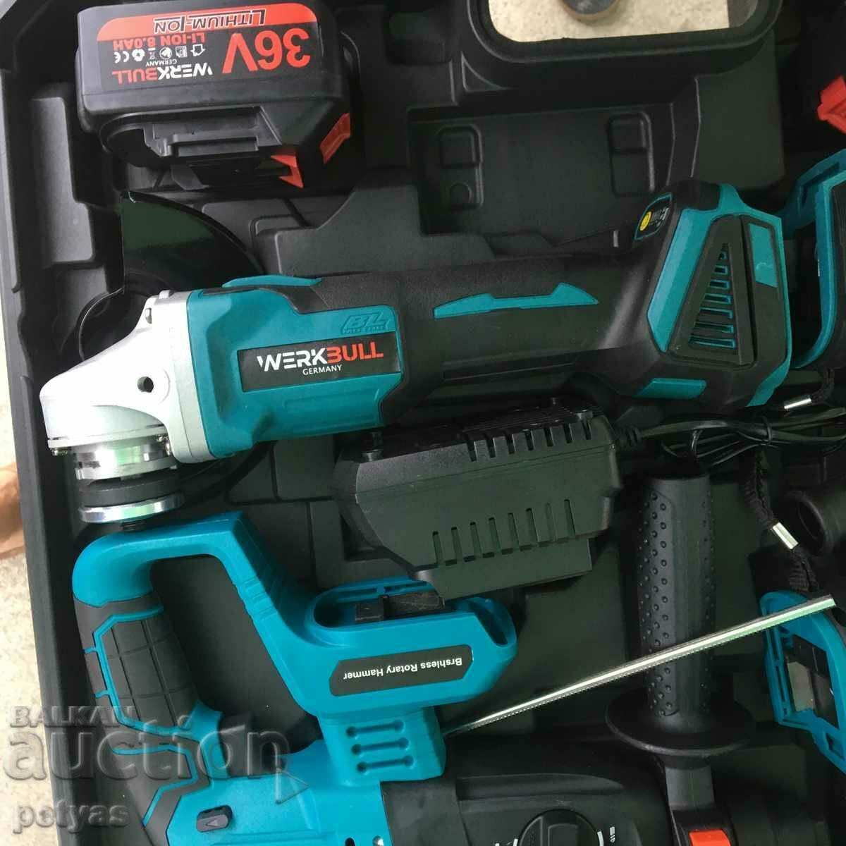 Auction 4 in 1 Perforator Screwdriver Angle grinder Cordless 36 Auction 4 in 1 Perforator Screwdriver Angle grinder Cordless 36