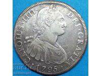 8 Reales 1795 Bolivia Potosi Carlos IIII 26.88g silver - rare