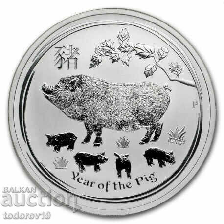 Silver 1 oz Year of the Pig 2019