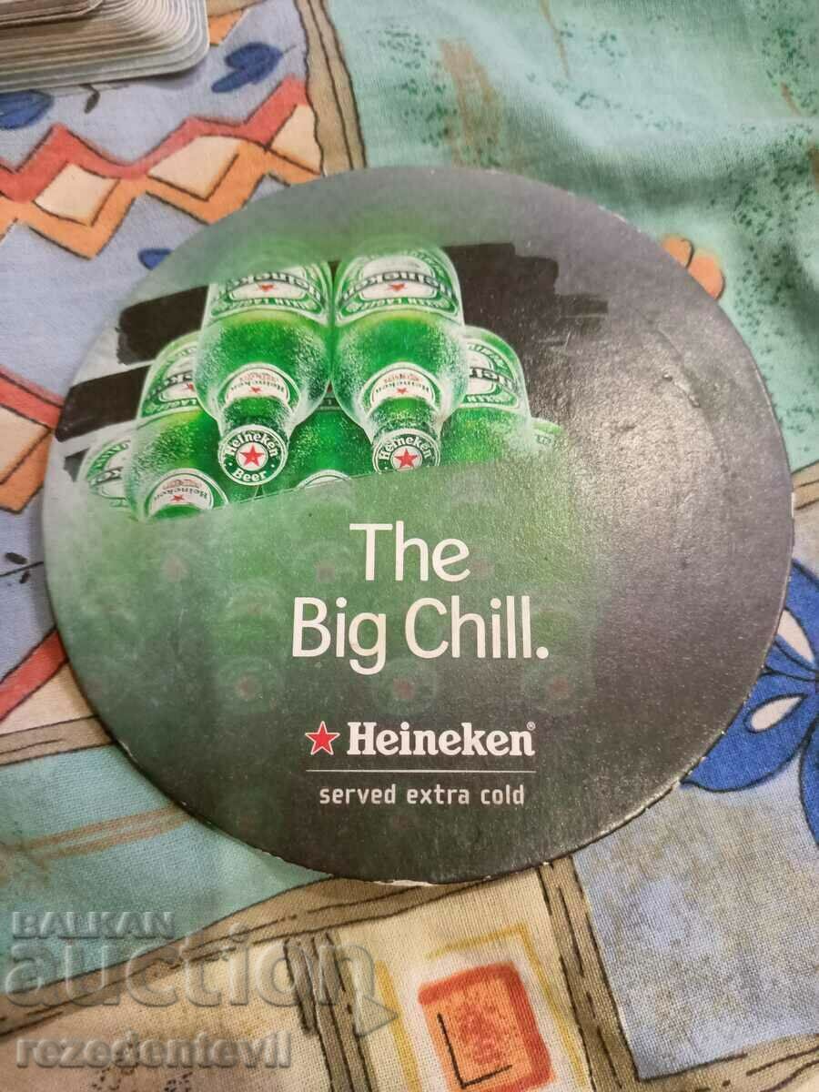 Изключително рядка подложка за бира Хайнекен Heineken