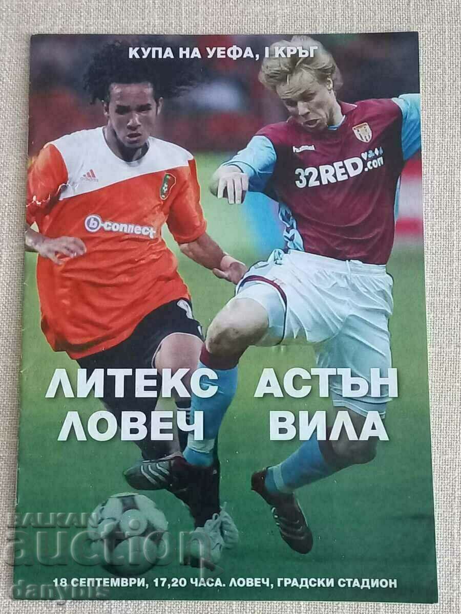 Program de fotbal - Litex - Aston Villa 2008