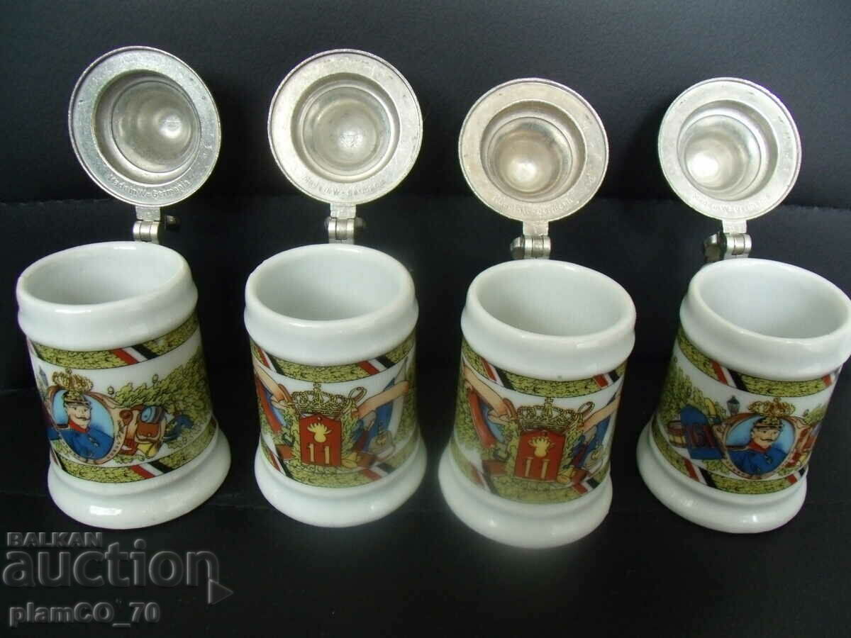 No.*7145 four old small china mugs with price 25.00 BGN | € 12.78