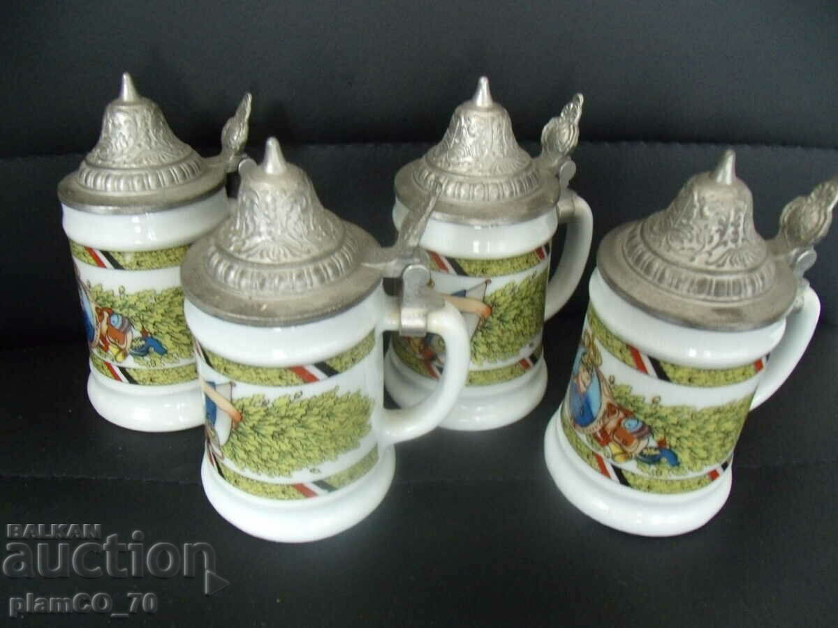 No.*7145 four old small china mugs - 5