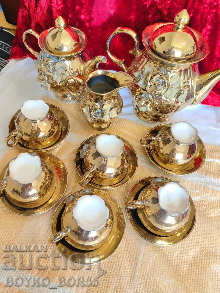 Πανέμορφο σετ τσαγιού αντίκες επίχρυσο πορσελάνη - 5 Πανέμορφο σετ τσαγιού αντίκες επίχρυσο πορσελάνη - 5