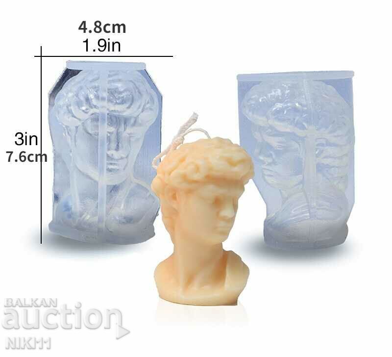 Silicone mold male Michelangelo's David, male body, candle with price 15.00 BGN | € 7.67