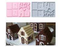 Silicone mold 3D house, fondant chocolate cake decoration