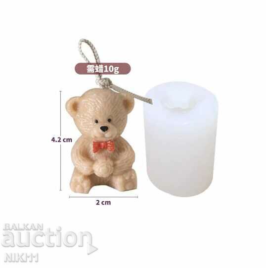 Silicone mold for candles - Bear, Silicone Mold bear