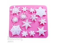 Silicone mold 13 snowflakes, snowflake decoration fondant