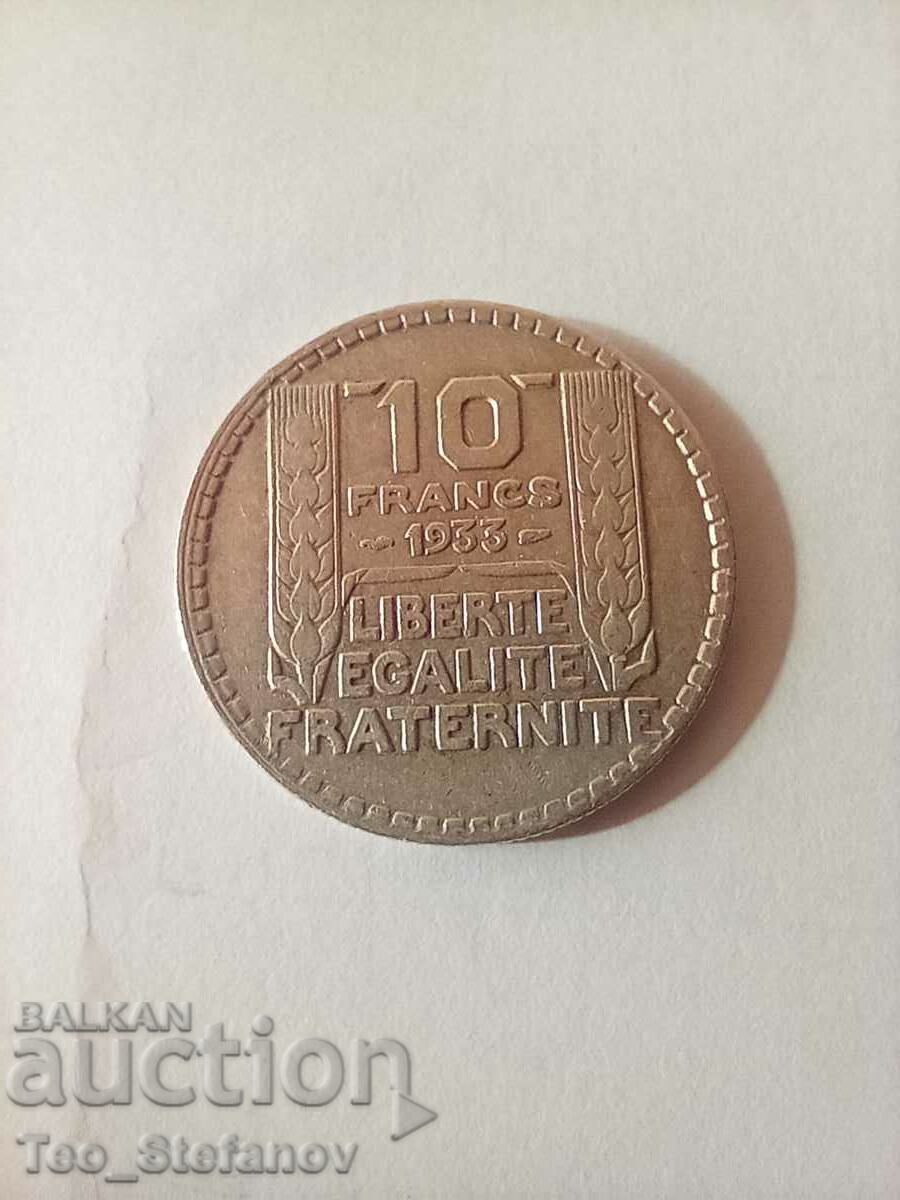 10 Francs 1933 France Silver