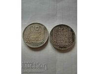 Lot 10 franci 1930 Franta