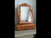 Old wooden dressing table with mirror