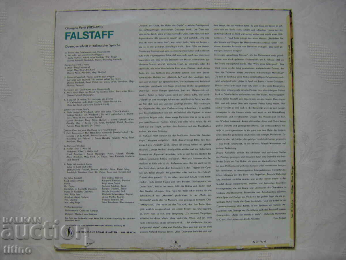 Delivery of Giuseppe Verdi – Falstaff, Opernquerschnitt Delivery of Giuseppe Verdi – Falstaff, Opernquerschnitt