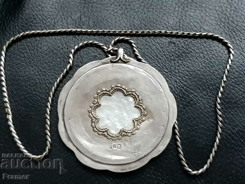 Ασημένιο 84 Τσαρική Ρωσία 1890 Θώρακα Παναγία Σταυρός εικόνα - 6