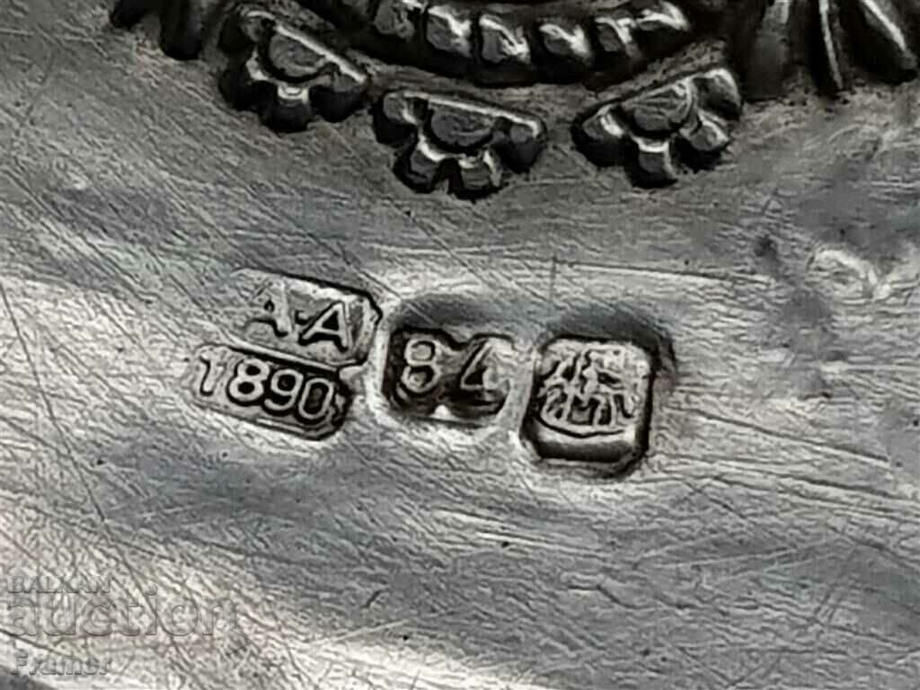 Ασημένιο 84 Τσαρική Ρωσία 1890 Θώρακα Παναγία Σταυρός εικόνα - 7