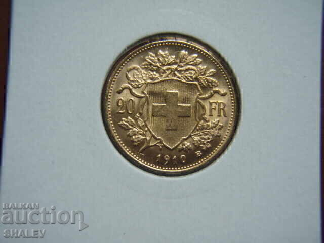 Delivery of 20 Francs 1910 Switzerland (20 francs Switzerland) - AU (gold)