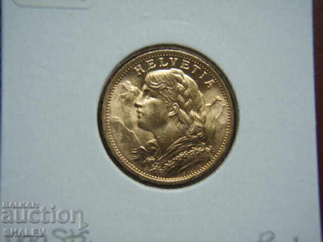 20 φράγκα 1910 Ελβετία (20 φράγκα Ελβετία) - AU (χρυσός) - 7