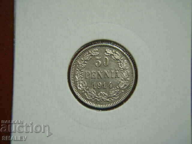 50 Pennia 1914 Finlanda - XF/AU 50 Pennia 1914 Finlanda - XF/AU